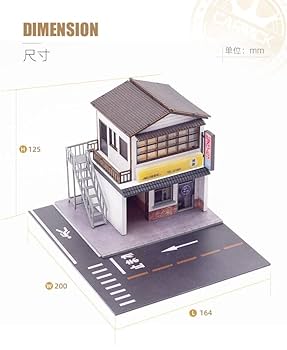 1/64 魚波酒場 ジオラマ 建物 セット 30×20cm ミニカー情景模型 1/64 魚波酒場 ジオラマ 建物 セット 30×20cm ミニカー情景模型